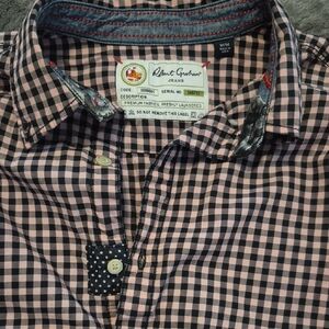 Robert Graham Men's Black and Pink Gingham Shirt